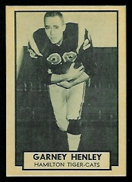 Garney Henley 1962 Topps CFL football card