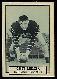 Chet Miksza 1962 Topps CFL football card