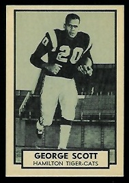 George Scott 1962 Topps CFL football card