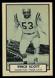 Vince Scott 1962 Topps CFL football card