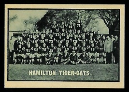 Hamilton Tiger-Cats Team 1962 Topps CFL football card