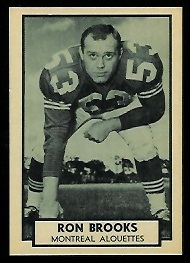 Ron Brooks 1962 Topps CFL football card