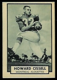 Howard Cissell 1962 Topps CFL football card