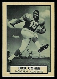 Dick Cohee 1962 Topps CFL football card