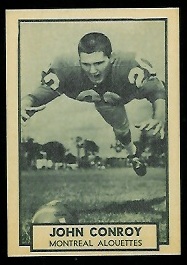 John Conroy 1962 Topps CFL football card