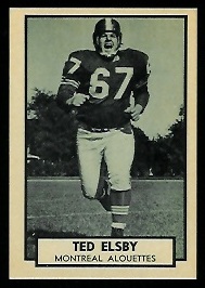 Ted Elsby 1962 Topps CFL football card