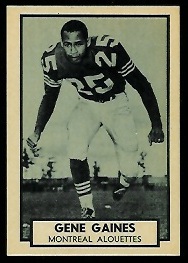 Gene Gaines 1962 Topps CFL football card Gene Gaines 1962 Topps CFL football card