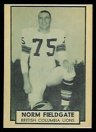 Norm Fieldgate 1962 Topps CFL football card