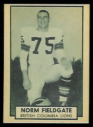 Norm Fieldgate 1962 Topps CFL football card Norm Fieldgate 1962 Topps CFL football card