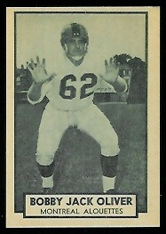 Bobby Jack Oliver 1962 Topps CFL football card