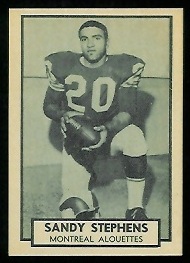 Sandy Stephens 1962 Topps CFL football card