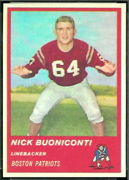 Nick Buoniconti 1963 Fleer football card