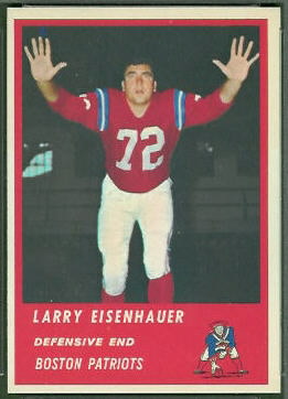 Larry Eisenhauer 1963 Fleer football card Larry Eisenhauer 1963 Fleer football card