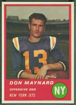 Don Maynard 1963 Fleer football card