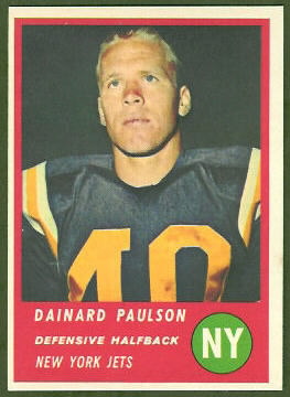Dainard Paulson 1963 Fleer football card Dainard Paulson 1963 Fleer football card