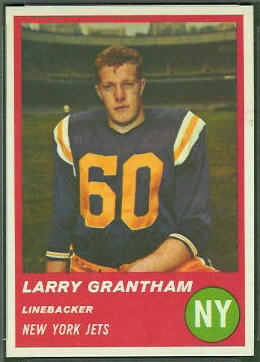Larry Grantham 1963 Fleer football card