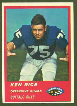 Ken Rice 1963 Fleer football card