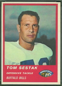 Tom Sestak 1963 Fleer football card