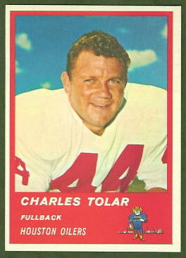 Charley Tolar 1963 Fleer football card