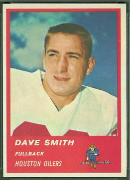 Dave Smith 1963 Fleer football card
