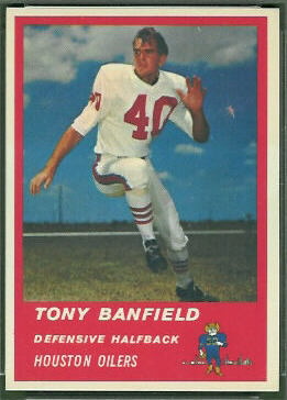 Tony Banfield 1963 Fleer football card