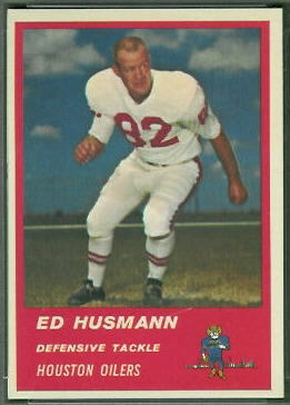 Ed Husmann 1963 Fleer football card