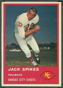Jack Spikes 1963 Fleer football card
