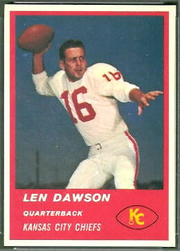 Len Dawson 1963 Fleer football card