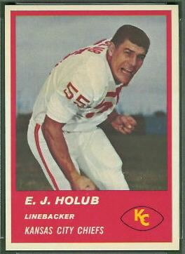 E.J. Holub 1963 Fleer football card