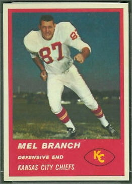 Mel Branch 1963 Fleer football card