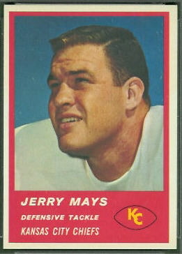 Jerry Mays 1963 Fleer football card Jerry Mays 1963 Fleer football card