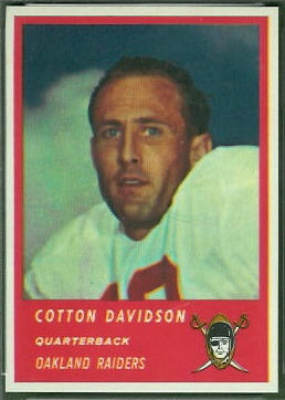 Cotton Davidson 1963 Fleer football card