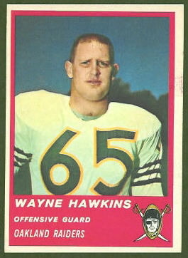 Wayne Hawkins 1963 Fleer football card