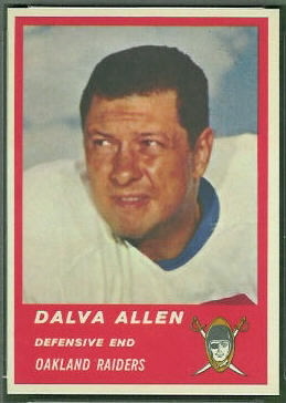 Dalva Allen 1963 Fleer football card