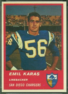 Emil Karas 1963 Fleer football card