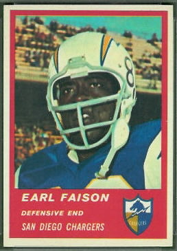 Earl Faison 1963 Fleer football card