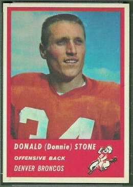 Don Stone 1963 Fleer football card