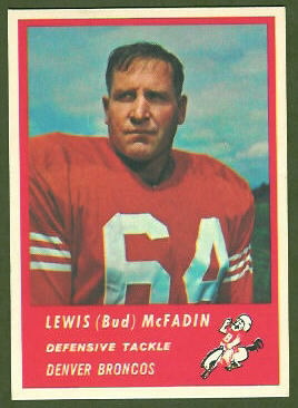 Bud McFadin 1963 Fleer football card