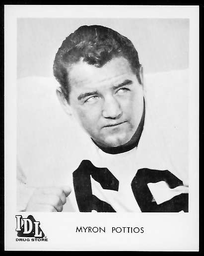 Myron Pottios 1963 IDL Steelers football card
