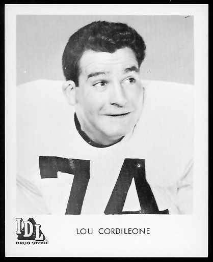 Lou Cordileone 1963 IDL Steelers football card