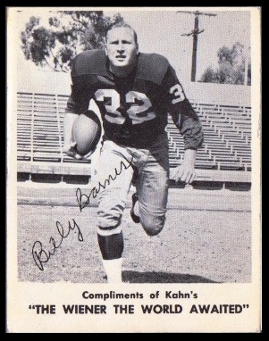 Bill Barnes 1963 Kahns football card