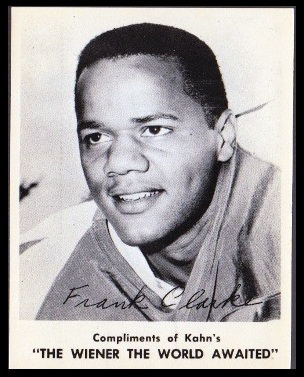 Frank Clarke 1963 Kahns football card Frank Clarke 1963 Kahns football card