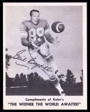 Gail Cogdill 1963 Kahns football card