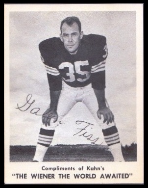 Galen Fiss 1963 Kahns football card