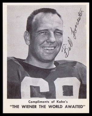 Bill Forester 1963 Kahns football card Bill Forester 1963 Kahns football card
