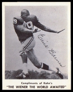 Erich Barnes 1963 Kahns football card