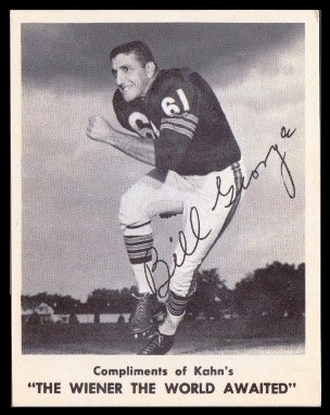 Bill George 1963 Kahns football card