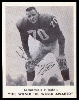 Sam Huff 1963 Kahns football card Sam Huff 1963 Kahns football card