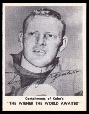 Sonny Jurgensen 1963 Kahns football card