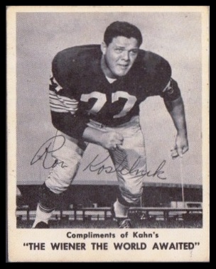 Ron Kostelnik 1963 Kahns football card